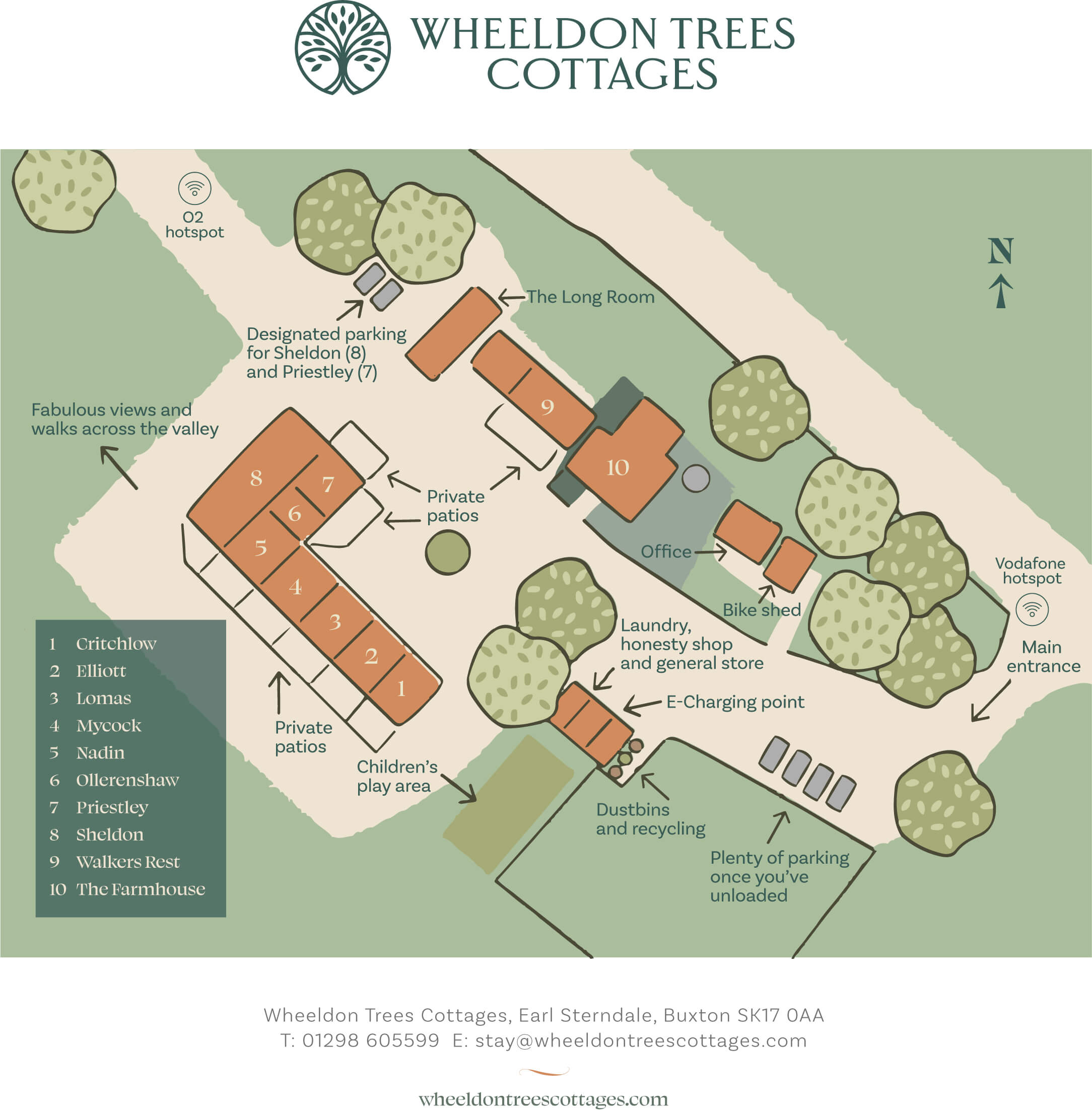 Wheeldon Trees Cottages Site Plan