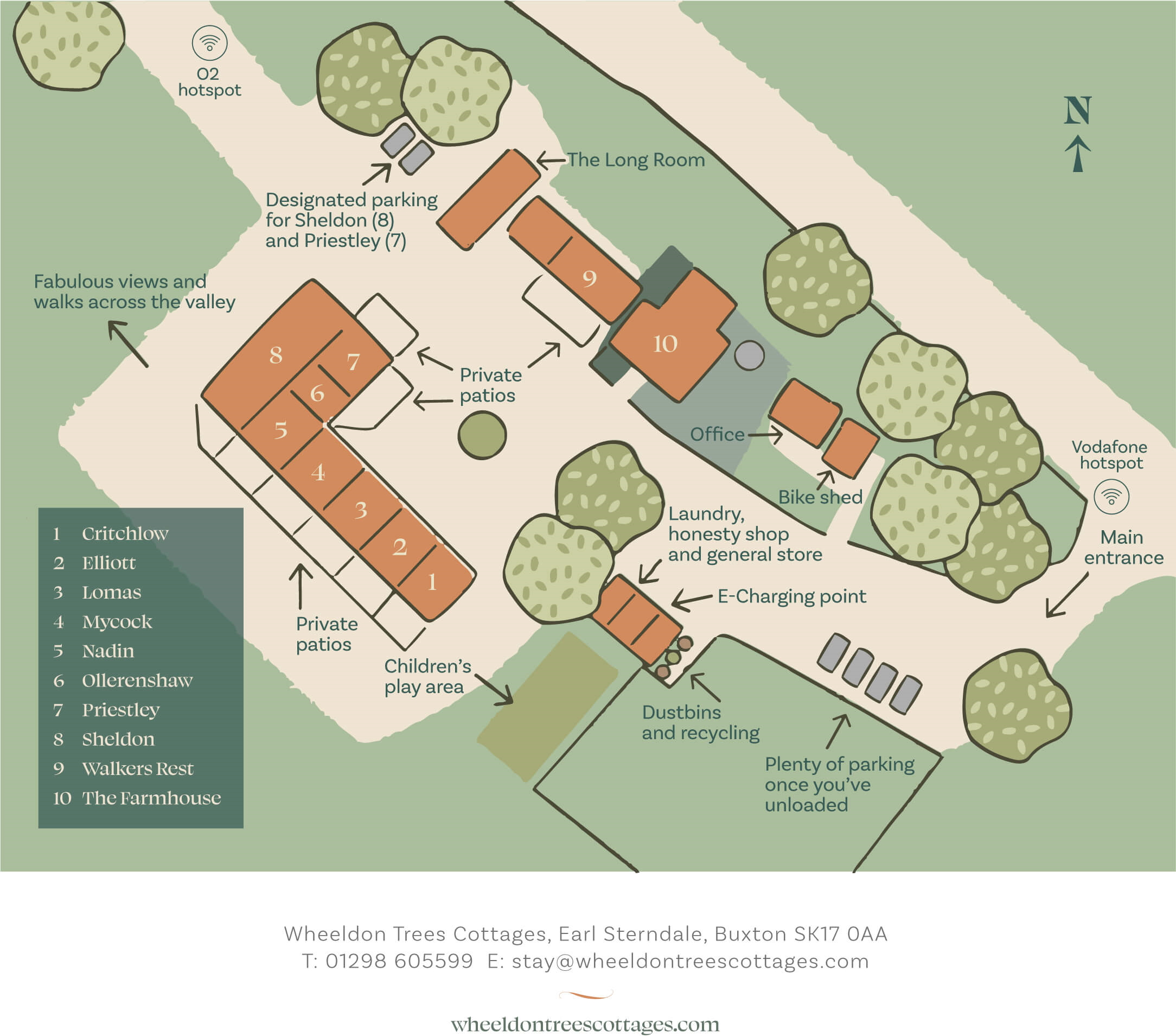 Wheeldon Trees Cottages Site Plan