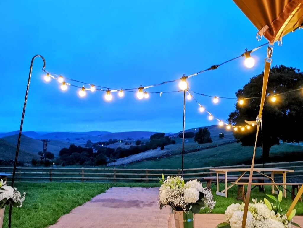 View Overlooking Valley From A Tipi At Night